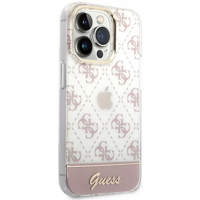 Чехол Guess 4G Pattern Script для iPhone 14 Pro Pink (GUHCP14LHG4MHP)