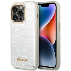 Чохол Guess Croco Collection для iPhone 14 Pro Silver (GUHCP14LHGCRHS)
