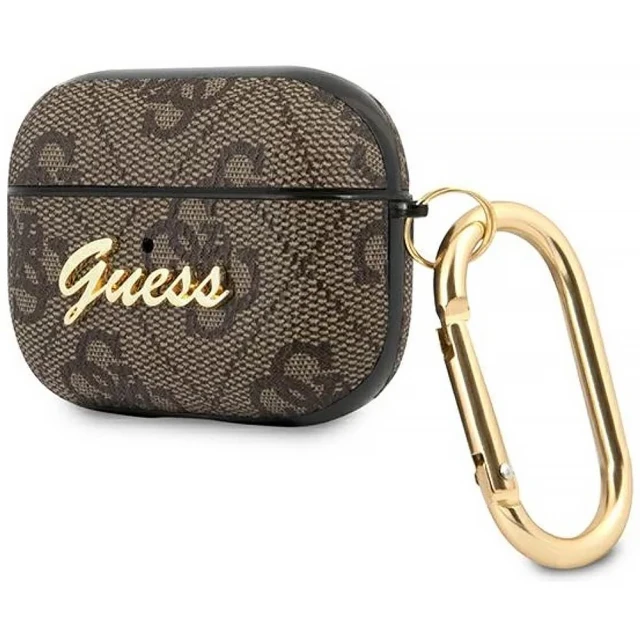 Чохол для навушників Guess 4G Script Metal Collection для AirPods Pro Brown (GUAP4GSMW)