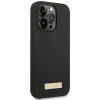 Чохол Guess Silicone Logo Plate для iPhone 14 Pro Max Black with MagSafe (GUHMP14XSBPLK)
