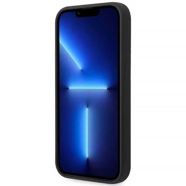 Чохол Guess Silicone Logo Plate для iPhone 14 Pro Max Black with MagSafe (GUHMP14XSBPLK)
