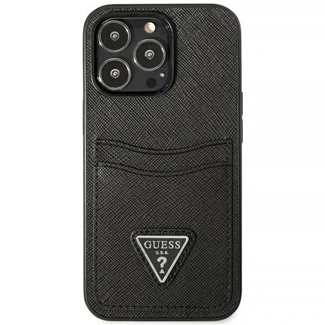 Чохол Guess Saffiano Triangle Logo Cardslot для iPhone 13 Pro Black (GUHCP13LPSATPK)