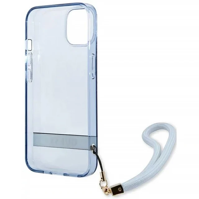 Чехол Guess Translucent Strap для iPhone 13 Blue (GUHCP13MHTSGSB)