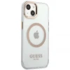 Чохол Guess Metal Outline для iPhone 13 Gold with MagSafe (GUHMP13MHTRMD)