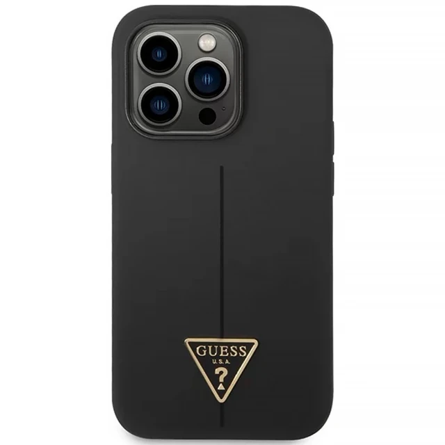 Чохол Guess Silicone Triangle для iPhone 14 Pro Max Black (GUHCP14XSLTGK)