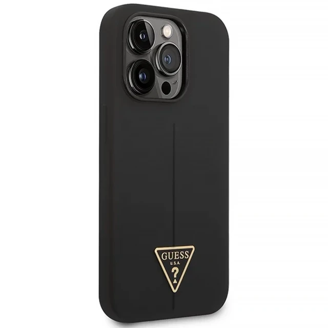 Чохол Guess Silicone Triangle для iPhone 14 Pro Max Black (GUHCP14XSLTGK)