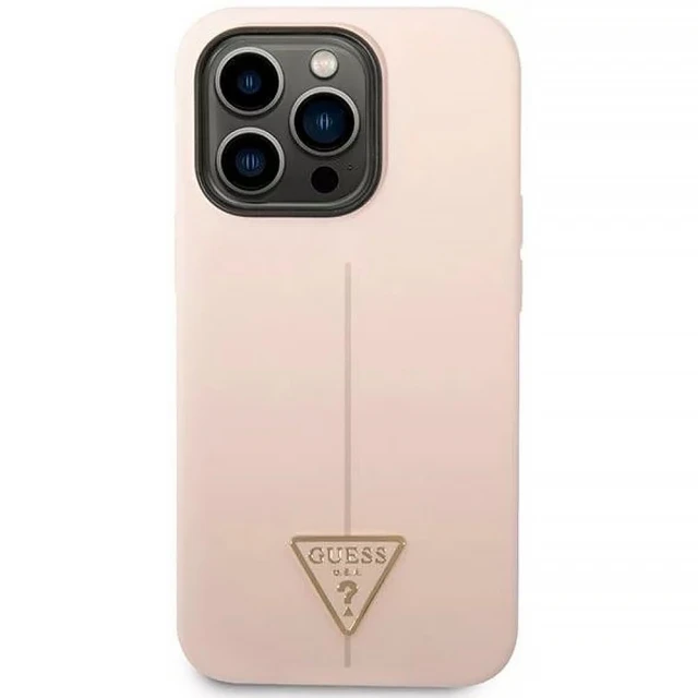 Чохол Guess Silicone Triangle для iPhone 14 Pro Max Pink (GUHCP14XSLTGP)