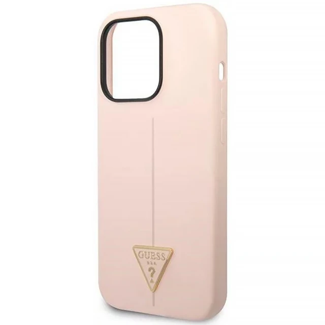 Чохол Guess Silicone Triangle для iPhone 14 Pro Max Pink (GUHCP14XSLTGP)