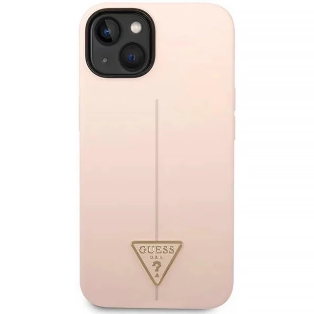 Чохол Guess Silicone Triangle для iPhone 14 | 13 Pink (GUHCP14SSLTGP)