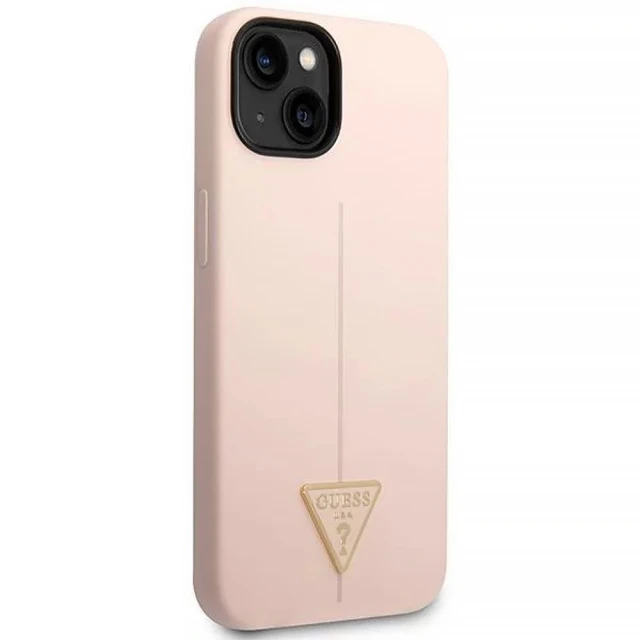 Чохол Guess Silicone Triangle для iPhone 14 | 13 Pink (GUHCP14SSLTGP)