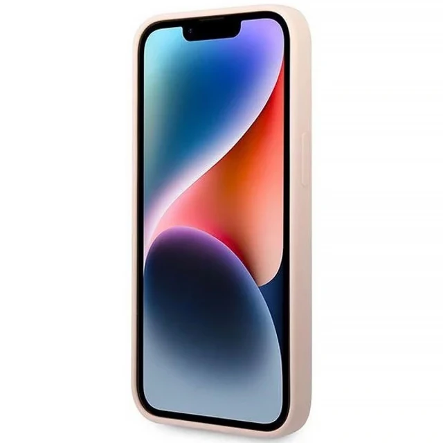 Чохол Guess Silicone Triangle для iPhone 14 | 13 Pink (GUHCP14SSLTGP)