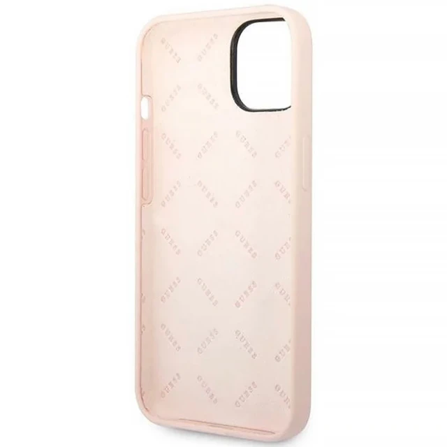Чохол Guess Silicone Triangle для iPhone 14 | 13 Pink (GUHCP14SSLTGP)