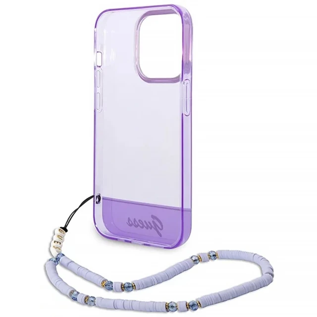 Чохол Guess Translucent Pearl Strap для iPhone 14 Pro Max Purple (GUHCP14XHGCOHU)