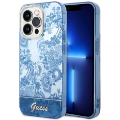 Чохол Guess Porcelain Collection для iPhone 14 Pro Max Blue (GUHCP14XHGPLHB)
