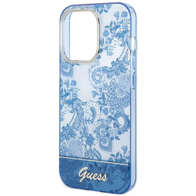Чехол Guess Porcelain Collection для iPhone 14 Pro Max Blue (GUHCP14XHGPLHB)