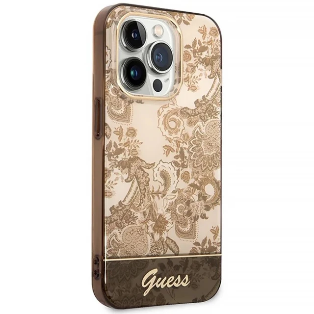 Чохол Guess Porcelain Collection для iPhone 14 Pro Max Ochre (GUHCP14XHGPLHC)