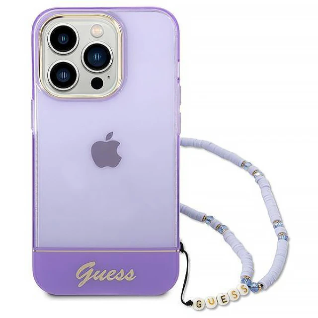 Чохол Guess Translucent Pearl Strap для iPhone 14 Pro Purple (GUHCP14LHGCOHU)