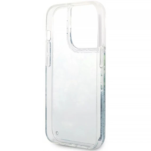 Чохол Guess Flower Liquid Glitter для iPhone 14 Pro Green (GUHCP14LLFLSN)