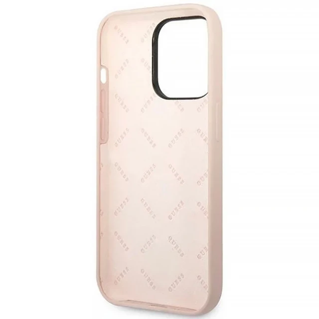 Чохол Guess Silicone Triangle для iPhone 14 Pro Pink (GUHCP14LSLTGP)