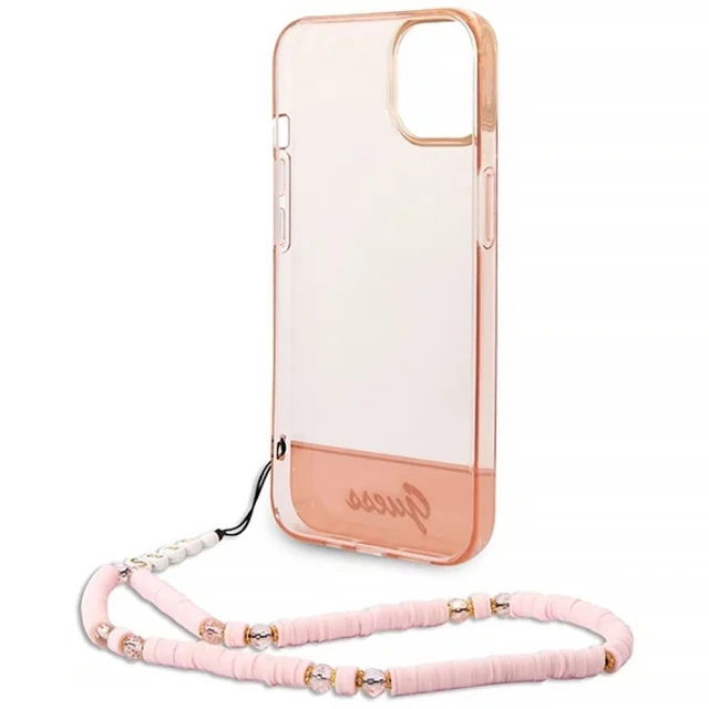 Чохол Guess Translucent Pearl Strap для iPhone 14 Plus Pink (GUHCP14MHGCOHP)