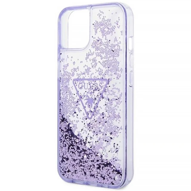 Чохол Guess Liquid Glitter Palm Collection для iPhone 14 Plus Purple (GUHCP14MLFCTPU)