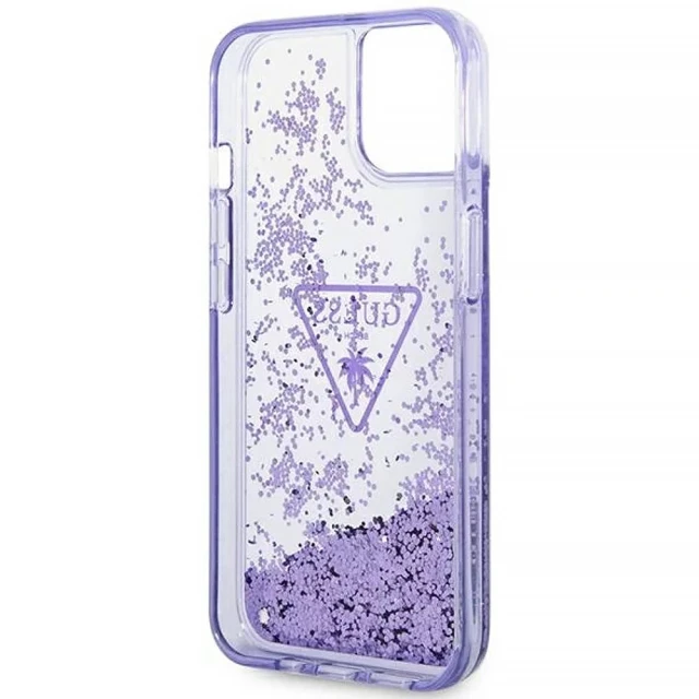 Чохол Guess Liquid Glitter Palm Collection для iPhone 14 Plus Purple (GUHCP14MLFCTPU)