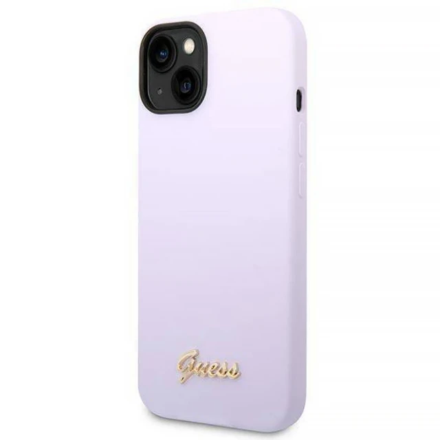 Чохол Guess Silicone Vintage Gold Logo для iPhone 14 Plus Purple (GUHCP14MSLSMU)