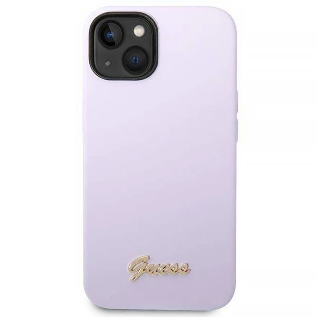 Чохол Guess Silicone Vintage Gold Logo для iPhone 14 Plus Purple (GUHCP14MSLSMU)