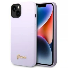 Чохол Guess Silicone Vintage Gold Logo для iPhone 14 Plus Purple (GUHCP14MSLSMU)
