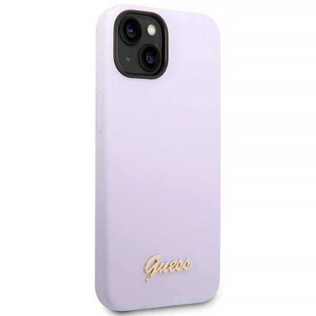 Чохол Guess Silicone Vintage Gold Logo для iPhone 14 Plus Purple (GUHCP14MSLSMU)