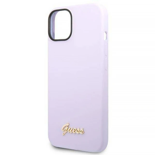 Чохол Guess Silicone Vintage Gold Logo для iPhone 14 Plus Purple (GUHCP14MSLSMU)