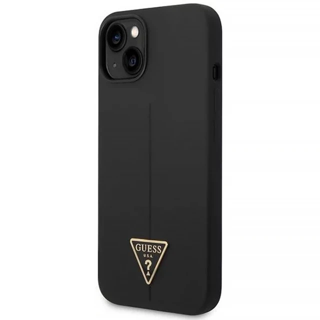 Чехол Guess Silicone Triangle для iPhone 14 Plus Black (GUHCP14MSLTGK)