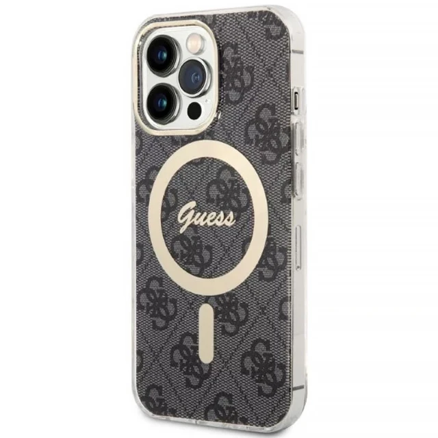 Чохол із зарядним пристроєм Guess 4G Print + Charger Set для iPhone 13 Pro Black with MagSafe (GUBPP13LH4EACSK)