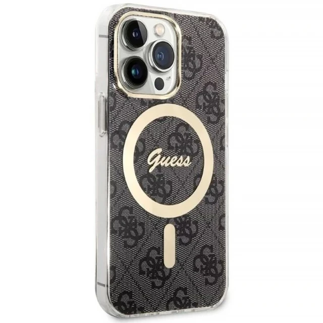 Чохол із зарядним пристроєм Guess 4G Print + Charger Set для iPhone 13 Pro Black with MagSafe (GUBPP13LH4EACSK)