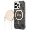 Чохол із зарядним пристроєм Guess 4G Print + Charger Set для iPhone 13 Pro Max Black with MagSafe (GUBPP13XH4EACSK)