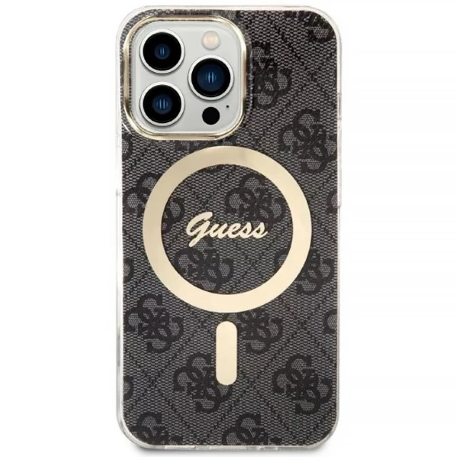 Чохол із зарядним пристроєм Guess 4G Print + Charger Set для iPhone 13 Pro Max Black with MagSafe (GUBPP13XH4EACSK)