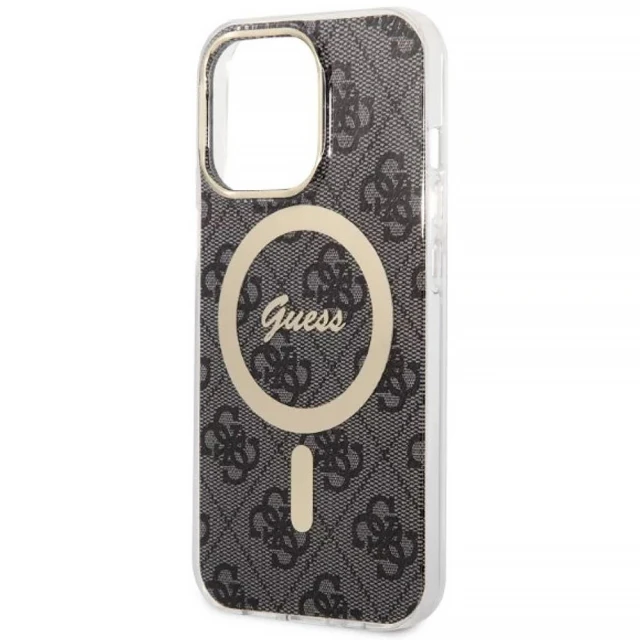Чохол із зарядним пристроєм Guess 4G Print + Charger Set для iPhone 13 Pro Max Black with MagSafe (GUBPP13XH4EACSK)