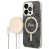 Чохол із зарядним пристроєм Guess 4G Print + Charger Set для iPhone 14 Pro Max Black with MagSafe (GUBPP14XH4EACSK)