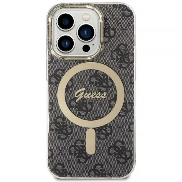 Чохол із зарядним пристроєм Guess 4G Print + Charger Set для iPhone 14 Pro Max Black with MagSafe (GUBPP14XH4EACSK)
