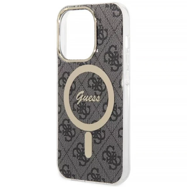 Чохол із зарядним пристроєм Guess 4G Print + Charger Set для iPhone 14 Pro Max Black with MagSafe (GUBPP14XH4EACSK)