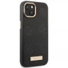 Чехол Guess Peony Logo Plate для iPhone 13 Black with MagSafe (GUHMP13MSAPSTK)