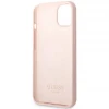 Чехол Guess Silicone Logo Plate для iPhone 13 Pink with MagSafe (GUHMP13MSBPLP)