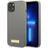Чохол Guess Silicone Logo Plate для iPhone 13 mini Grey with MagSafe (GUHMP13SSPLG)