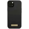 Чохол Guess Silicone Logo Plate для iPhone 13 mini Black with MagSafe (GUHMP13SSPLK)