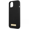 Чохол Guess Silicone Logo Plate для iPhone 13 mini Black with MagSafe (GUHMP13SSPLK)