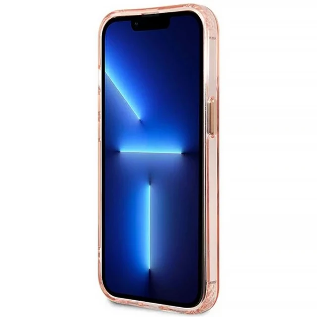 Чохол Guess Gold Outline Translucent для iPhone 13 Pro Max Pink with MagSafe (GUHMP13XHTCMP)