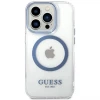 Чохол Guess Metal Outline для iPhone 14 Pro Blue with MagSafe (GUHMP14LHTRMB)