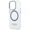 Чохол Guess Metal Outline для iPhone 14 Pro Blue with MagSafe (GUHMP14LHTRMB)