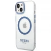 Чехол Guess Metal Outline для iPhone 14 Plus Blue with MagSafe (GUHMP14MHTRMB)