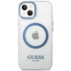 Чехол Guess Metal Outline для iPhone 14 Plus Blue with MagSafe (GUHMP14MHTRMB)